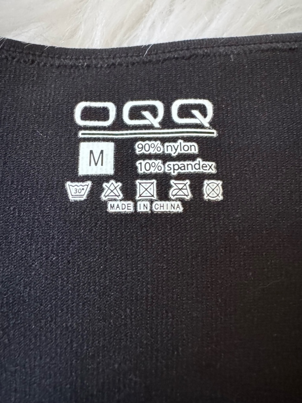OQQ Size M Black Sexy Ribbed Square Neck Long Sleeve Bodysuit - Picture 4 of 5